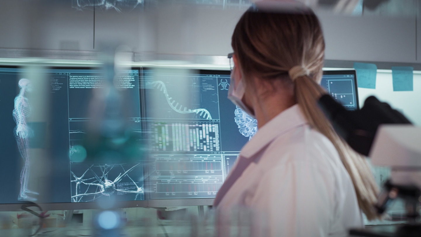 female doc in laboratory