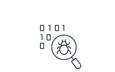 bug in magnifying glass icon